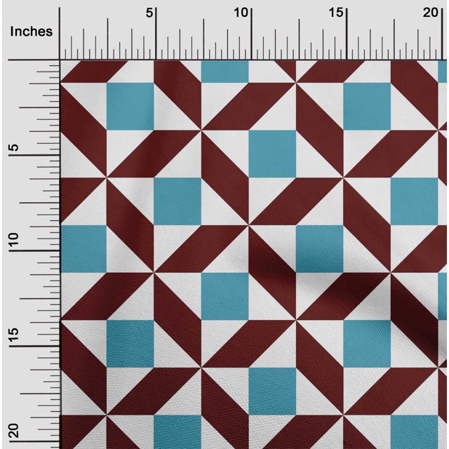 oneOone Polyester Lycra Fabric Triangle|Parallelogram & Square Geometric Decor Fabric Printed BTY 56 Inch Wide