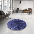 thumbnail image 4 of Ahgly Company Tapis d'Intérieur Lavable en Machine Carré Transitionnel Bleu Minuit, 6 Pieds Carré, 4 of 7