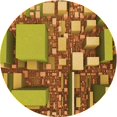 thumbnail image 1 of Ahgly Company Tapis d'Intérieur Ronds Transitionnels Jaunes Lavables à la Machine, 3 Pieds Rond, 1 of 7
