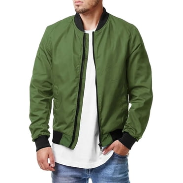 Boiiwant Blouson Bomber pour Homme Veste Légère Fermeture Éclair Complète Coupe-Vent Léger Manteaux Automne Hiver Décontracté Élégant Vestes de Golf Manteau