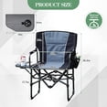 thumbnail image 2 of Folding Camping Chair for Adults Portable Director Lawn Chair with Side Table Storage Pocket and Cup Holder Heavy Duty Outdoor Chair for RV Beach Yard Garden Deck, 2PCS, 2 of 6