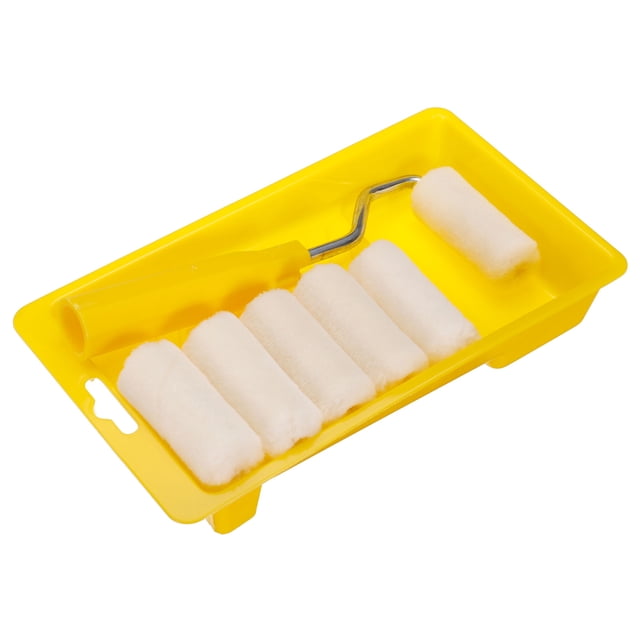 Unique Bargains Paint Roller Kit, 2Inch Wool Paint Rollers, Paint Tray, 17cm Length Frame 8 Pack