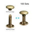 thumbnail image 3 of Unique Bargains 100 Ensembles de Rivets en Cuir Rivets à Double Calotte 8 mm Hauteur 12 mm Clous Métalliques Rivet, Ton Bronze, 3 of 5