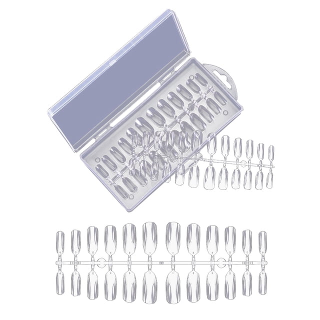 240PCS Nail Tips Clear Seamless Fake Nails Artificial Nails for DIY Nail Art