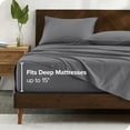 thumbnail image 4 of Bare Home Organic Percale Sheet Set - 300 Thread Count - 100% Organic Cotton - Twin XL, Gray, 4 of 7