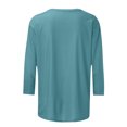 thumbnail image 4 of Chemises pour Femmes Habillées Décontractées, Chemises à Manches 3/4 pour Femmes, Tuniques à Manches Courtes Grande Taille pour Femmes, T-shirt à Manches 3/4 à Col Rond Imprimé Lettres Mode Décontractée pour Femmes, 4 of 5