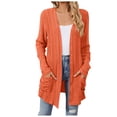 thumbnail image 1 of Gubotare Cardigans pour Femmes Légers à devant Ouvert Cardigans Décontractés Amples Chandail d'Automne 2025 avec Poches (Orange,P), 1 of 7