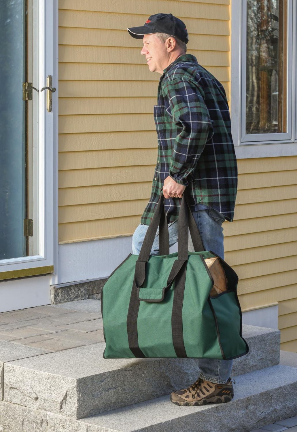 Sac robuste pour bois de chauffage, 24 x 12 x 20 po, vert