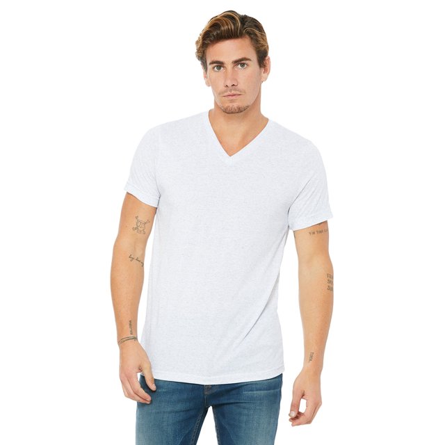 Bella Canvas Mens Jersey V-Neck Tee, 3XL, Ash