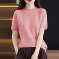 thumbnail image 2 of KIHOUT Nouveaux Hauts de Mode d'Été pour Femmes 2024, Veste de Déplacement pour Dames à Col Rond, Manches Courtes, Couleur Unie, Sans Capuche, Rose, TG, 2 of 3