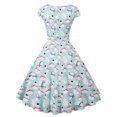 thumbnail image 4 of Jsaierl Robes de Noël pour Femmes Robe Swing Vintage des Années 50 Robe Midi à Manches Courtes avec Bonhomme de Neige Robe de Fête des Fêtes, 4 of 9