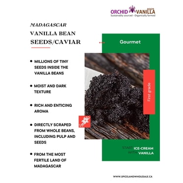 Pure Madagascar Vanilla Bean Caviar - 16 oz (1 lb) for Ice Cream, Baking and Desserts
