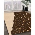 thumbnail image 3 of Ahgly Company Tapis d'Intérieur Lavable à la Machine, Carré, Transitionnel, Brun Sable Brun, Tapis de Zone, 3 Pieds Carré, 3 of 7