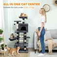 thumbnail image 4 of PawHut Arbre à Chat pour Chats d'Intérieur avec Condo pour Chat, Hamac, Lit, Gris Foncé, 4 of 10