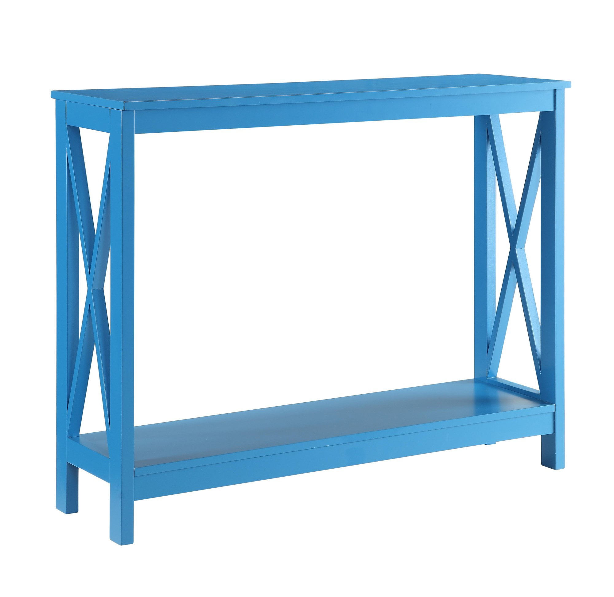 Pemberly Row Transitional Wood Console Table in Blue Wood Finish