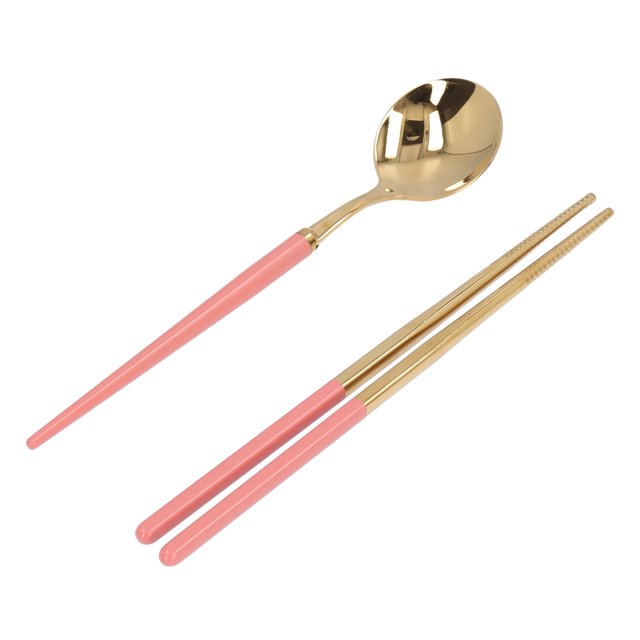 Ensemble d'Ustensiles Réutilisables, Applications Larges Ensemble de Vaisselle en Acier Inoxydable Sain Portable Résistance à la Corrosion pour Hôtels pour Familles Or Rose, Or Bleu, Or Vert, Or Bleu Foncé Or