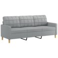 thumbnail image 2 of vidaXL 3-Seater Sofa with Throw Pillows Light Grey 180 cm Fabric, 2 of 5