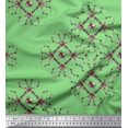 thumbnail image 1 of Soimoi Green polyester Crepe Fabric Floral Wreath Geometric Printed Fabric 1 Yard 42 Inch Wide, 1 of 5