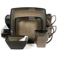 thumbnail image 1 of Gibson Elite Tequesta 16-Piece Square Dinnerware Set, Taupe, 1 of 6