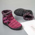 thumbnail image 4 of CEHVOM Women Winter Solid Color Keep Warm Ankle Shoes Plus Velvet Boot Flat Snow Boots, 4 of 4