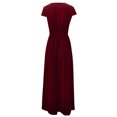 thumbnail image 4 of UPPADA Robe à Col Rond pour Femmes, Couleur Unie, Robes d'Invitée de Mariage, Ceinture, Cocktail, Fête, Tenue de Travail, Coupe Ajustée, Robe Crayon, Robes Midi Décontractées, Aubaines, 4 of 8