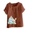 thumbnail image 5 of Birdeem Chemise Décontractée Oversize d'Été pour Femmes Col Rond Manches Courtes Imprimé Floral Ample, 5 of 5