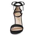 thumbnail image 3 of BLISSFUL STEP Sandales pour Femmes Unies d'Été à Talons Blocs à Lacets Noires 9,5, 3 of 7