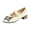 Beige, variante sur Ballerines Mary Jane à Broderie Papillon, Ballerines à Bride Unique à Talon Bas, Ballerines Mary Jane à Broderie Papillon pour Femmes à Bride Unique à Talon Bloc Or Bas Chaussures de Bureau Décontractées Habillées, Beige 8.5