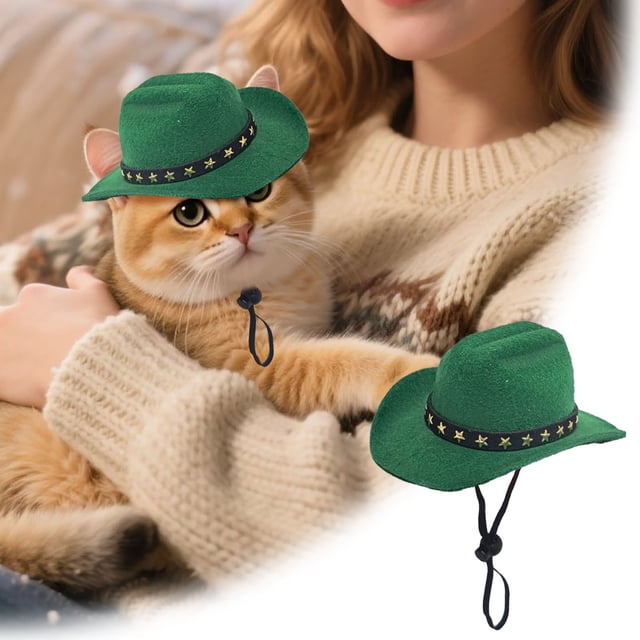 Chapeau de Cowboy pour Chats Accessoire pour Animal de Compagnie Exclusif Intérieur Extérieur Carnaval Halloween Western Jeu de Rôle Fête