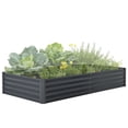 thumbnail image 1 of Galvanized Steel Raised Garden Bed Planter Box – Large Weatherproof Outdoor Pot with Open Base, Protective Mesh Cover, Ergonomic Design for Vegetables, Herbs & Flowers – 120x60x90cm, Grey, 1 of 10