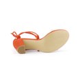 thumbnail image 3 of BLISSFUL STEP Sandales à Talon Bloc à Lacets pour Femme à Bride Transparente Orange (Taille 7,5), 3 of 8