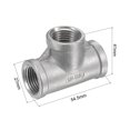 thumbnail image 3 of Unique Bargains 1/2 NPT Female Thread Tee Pipe Fitting Hose Adapter 304 Stainless Steel, 3 of 5