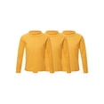 thumbnail image 1 of Moggemol Girls 3 Packs Long Sleeve T-Shirt Thermal Base Layer Tops Basic Stretch Tees Fleece Undershirt Yellow 100, 1 of 7