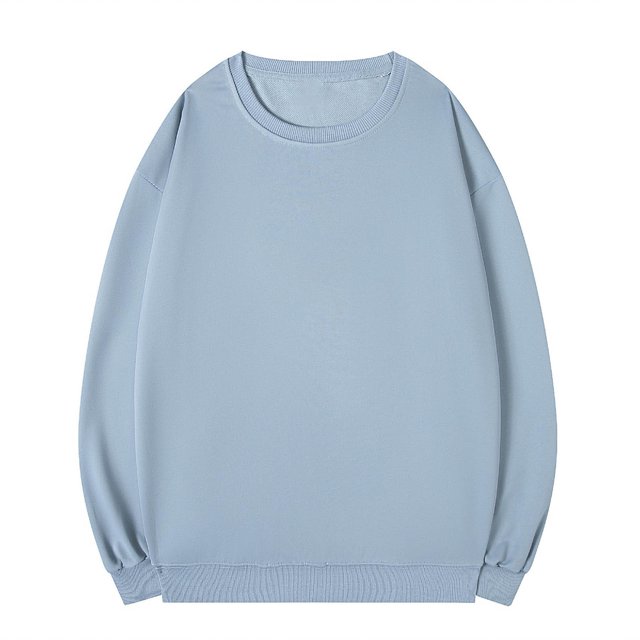 HAiming Chemises en Coton pour Hommes Décontractées à Manches Longues Col Ras du Cou Hauts Amples Mode Chandail de Base Surdimensionné