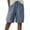 Blue, variant on LOVZFMLL Women's Casual Shorts for Summer Lounge Outdoor Knee Length Long Shorts Elastic Waist Pockets Solid Running Shorts Black L