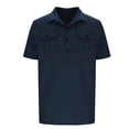thumbnail image 4 of EOYWHK Big and Tall Linen Shirts for Men Button Up Golf shirts Short Sleeve Collared Business Blouses, 4 of 5