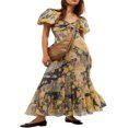 thumbnail image 1 of Robe à Manches Courtes Imprimé Fleurs avec Encolure en Coeur pour Femme, 1 of 5