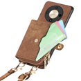 thumbnail image 3 of Crossbody Phone Case Wallet with Detachable Strap for Honor X9B Shockproof Cover Brown, 3 of 5