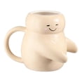 thumbnail image 2 of Mainstays Cream/Grey Sculpted Hug Ceramic Mug Set, 16 oz, 2 Piece, 2 of 8