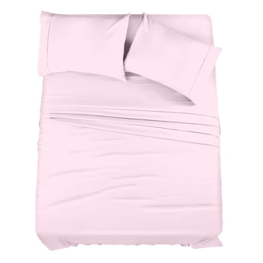 Casavia - Natural 100% Cotton Sheets Queen Sheet Set, Premium Bedding Sets- 400 Thread Count- Soft Sateen 100% Cotton - Deep Pocket, Easy Fit, Queen Sheets, 4 Piece Bed Sheets Queen - Pink