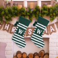 thumbnail image 5 of EIMELI 20 Inches Initial Monogram Embroidered Christmas Stocking Striped Knitted Christmas Decorations Stocking Green Letter Stockings for Family Holiday and Xmas Tree Fireplace Decor-R-G, 5 of 5