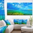 thumbnail image 1 of Bord de Mer Pittoresque Vert Bleu - Oeuvre Moderne sur Toile de Paysage Marin, 1 of 3