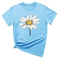 thumbnail image 5 of KIHOUT Nouveau Haut de Mode d'Été pour Femmes 2025, Haut à Manches Courtes Col Rond Décontracté Imprimé Bleu Ciel TG, 5 of 5