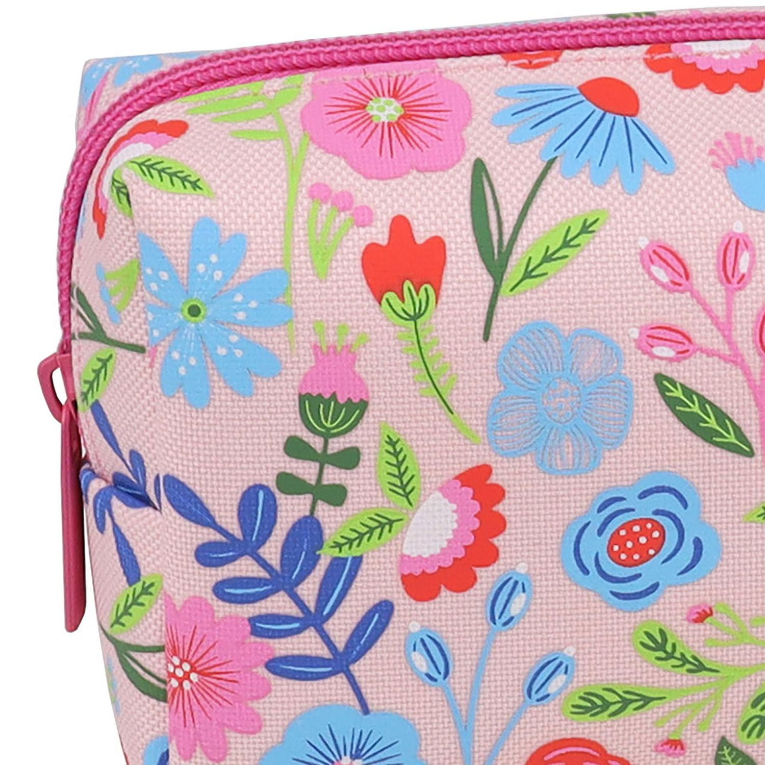 Pen + Gear Sweet Floral Pencil Pouch in Pink with Bright Multi-colour Flowers