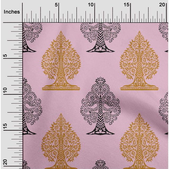 oneOone Cotton Flex Blush Pink Fabric Floral & Flying Swan Block Craft Projects Decor Fabric Printed By The Yard 40 Inch Wide