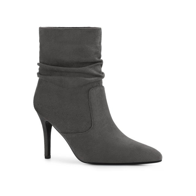 BLISSFUL STEP Bottines à Talons Aiguilles à Bout Pointu pour Femmes Gris 7