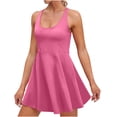 thumbnail image 3 of cfhntfmh Robes de Tennis pour Femmes Robe de Golf d'Entraînement avec Shorts Intégrés Mode à Bretelles Spaghetti Sans Manches Robe Athlétique, 3 of 5
