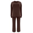 thumbnail image 4 of Wensltd Ensemble à Capuchon pour Femmes Couleur Unie Décontracté Col Ras du Cou Manches Longues Haut et Pantalon, 4 of 7