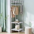 thumbnail image 4 of Jubipavy Coat Rack Freestanding Closet Organizer Hall Tree With 2 Storage Shelves Corner Storage Organizer For Entryway Bedroom, 4 of 8