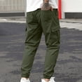 thumbnail image 4 of Amzcrzy Men's Pants Men's Casual Solid Pants with Drawstring and Multiple Pockets Small Leg Pants Mens Slacks Pants for Men Men's Clothing Slacks for Men Men Clothing, 4 of 7